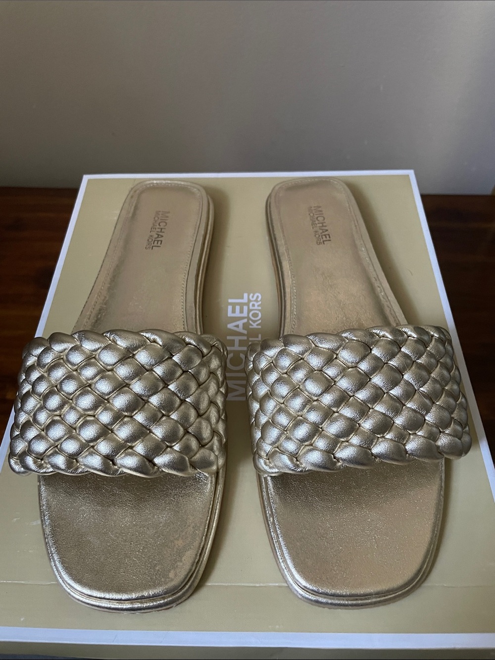 Pale Gold Amelia Braided Sandal
